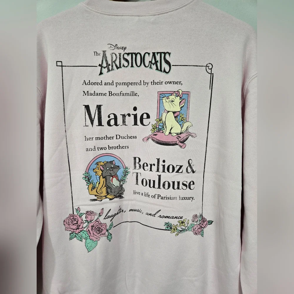 NWOT Disney The Aristocats pink sweatshirt soft - Picture 4 of 4